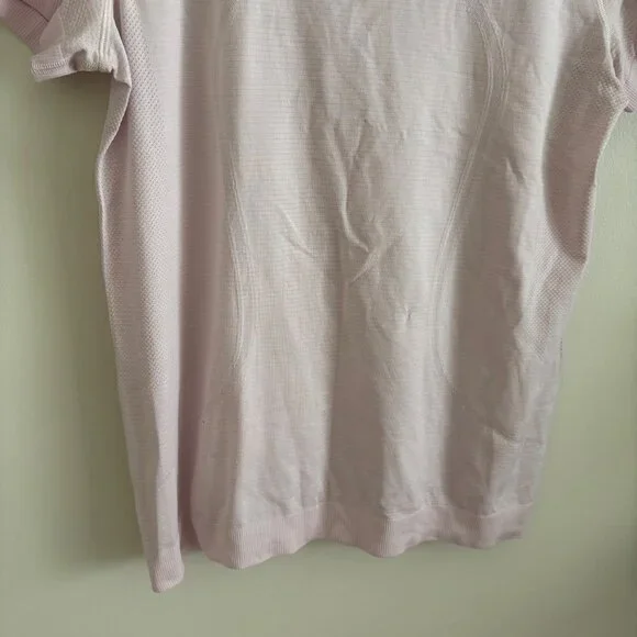 Lululemon Athletic Swiftly Tech Relaxed Short Sleeve Shirt Pink Women’s Size 10 - Picture 4 of 8